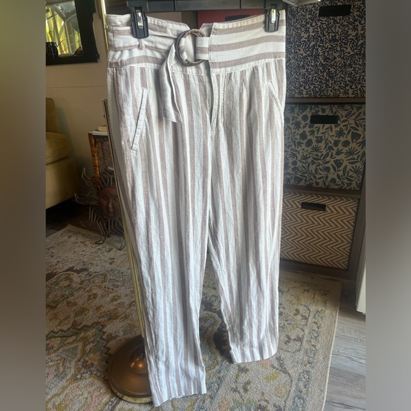 Anthropologie Oasis Striped Linen/cotten blend pants - Picture 6 of 13